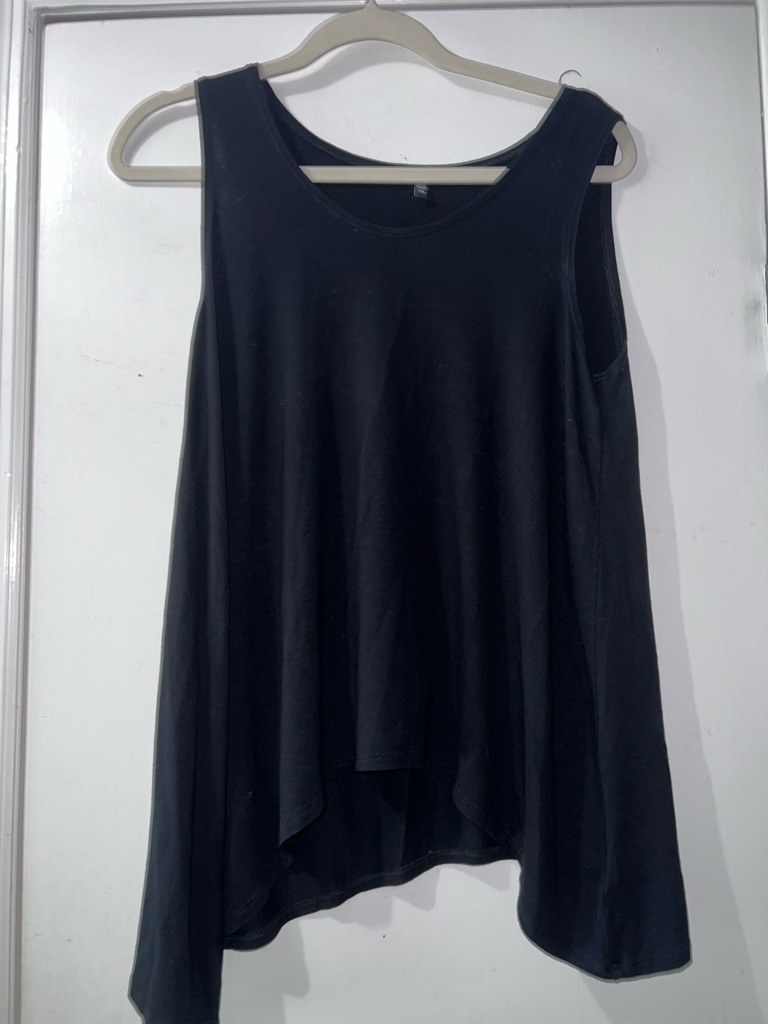 Eileen Fisher Black Sleeveless Flow Swing Tank